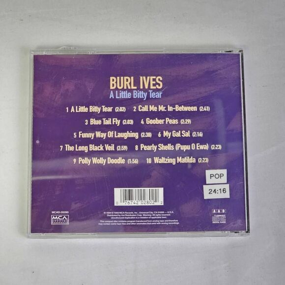 Burl Ives A Little Bitty Tear Folk CD Album - Picture 4 of 4